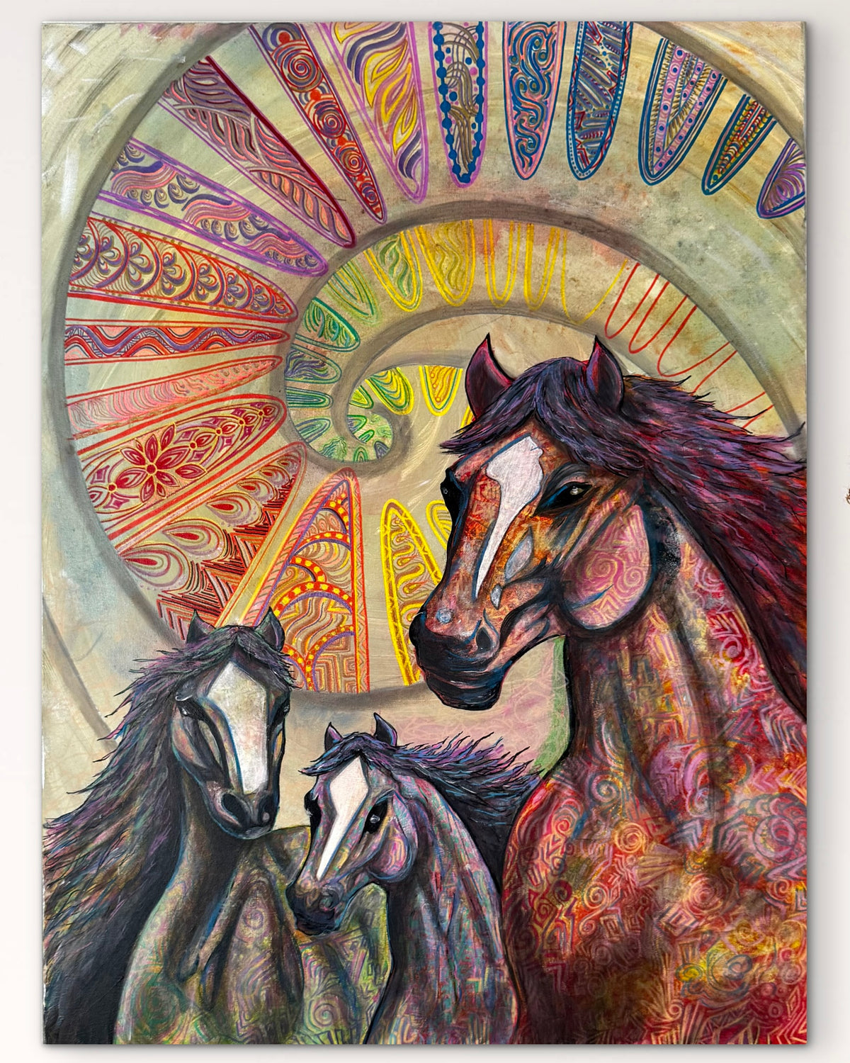 Original Acrylic Painting – Three Uprising, Canvas 80x60
