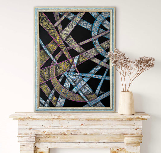Original Acrylic Painting – Royal Line, Canvas 80x60