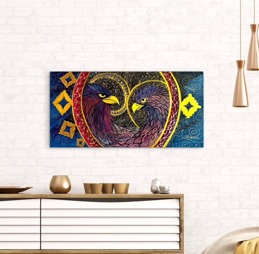 Original Acrylic Painting – Two Souls, One Melody, Canvas 100x50