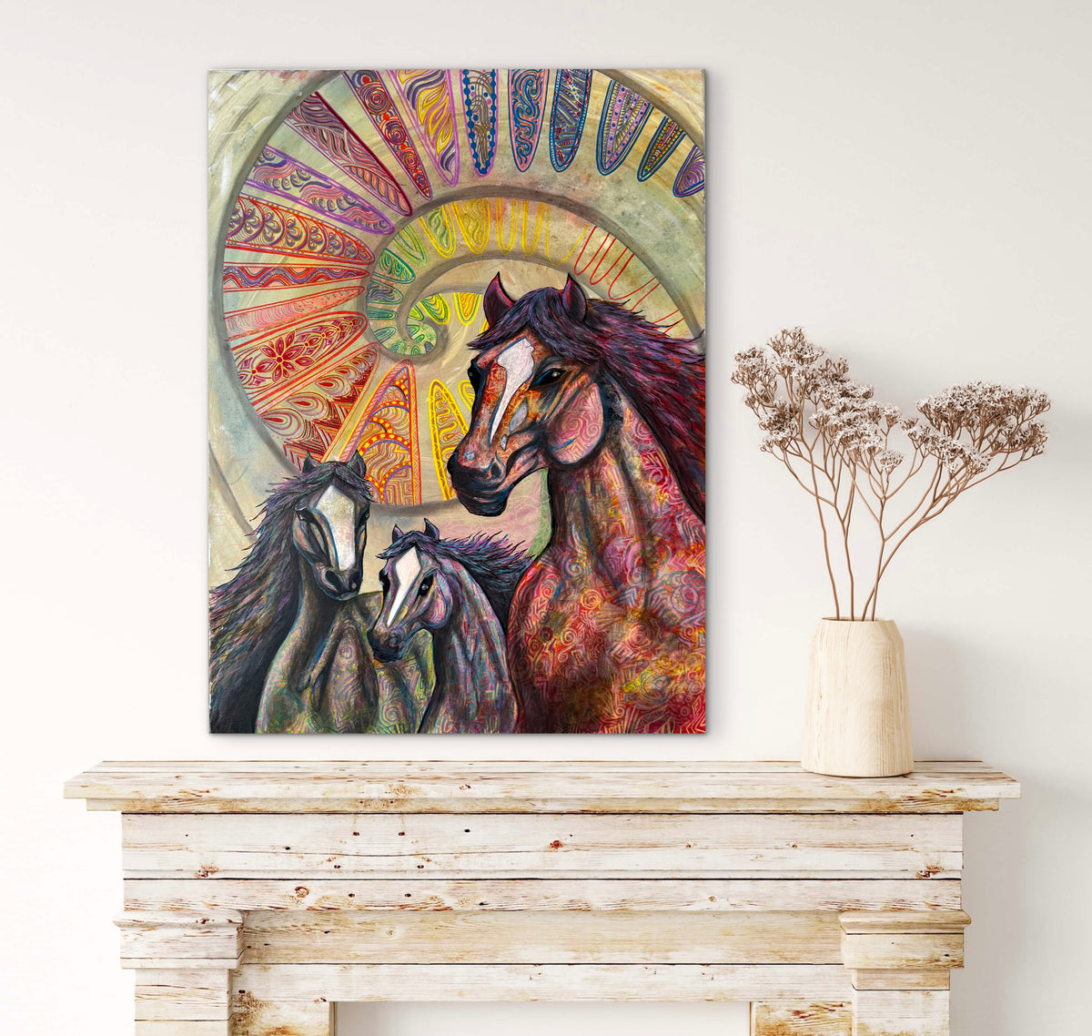 Original Acrylic Painting – Three Uprising, Canvas 80x60