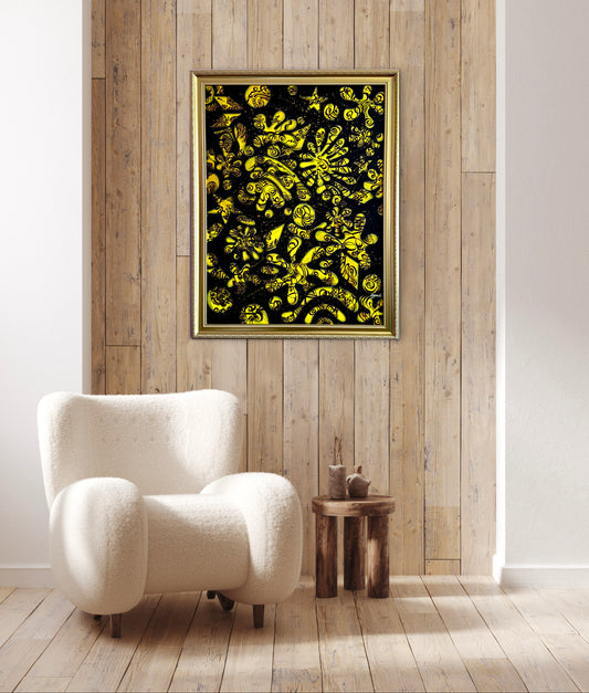 Original Acrylic Painting – Amoeba in Stars, Canvas 80x60