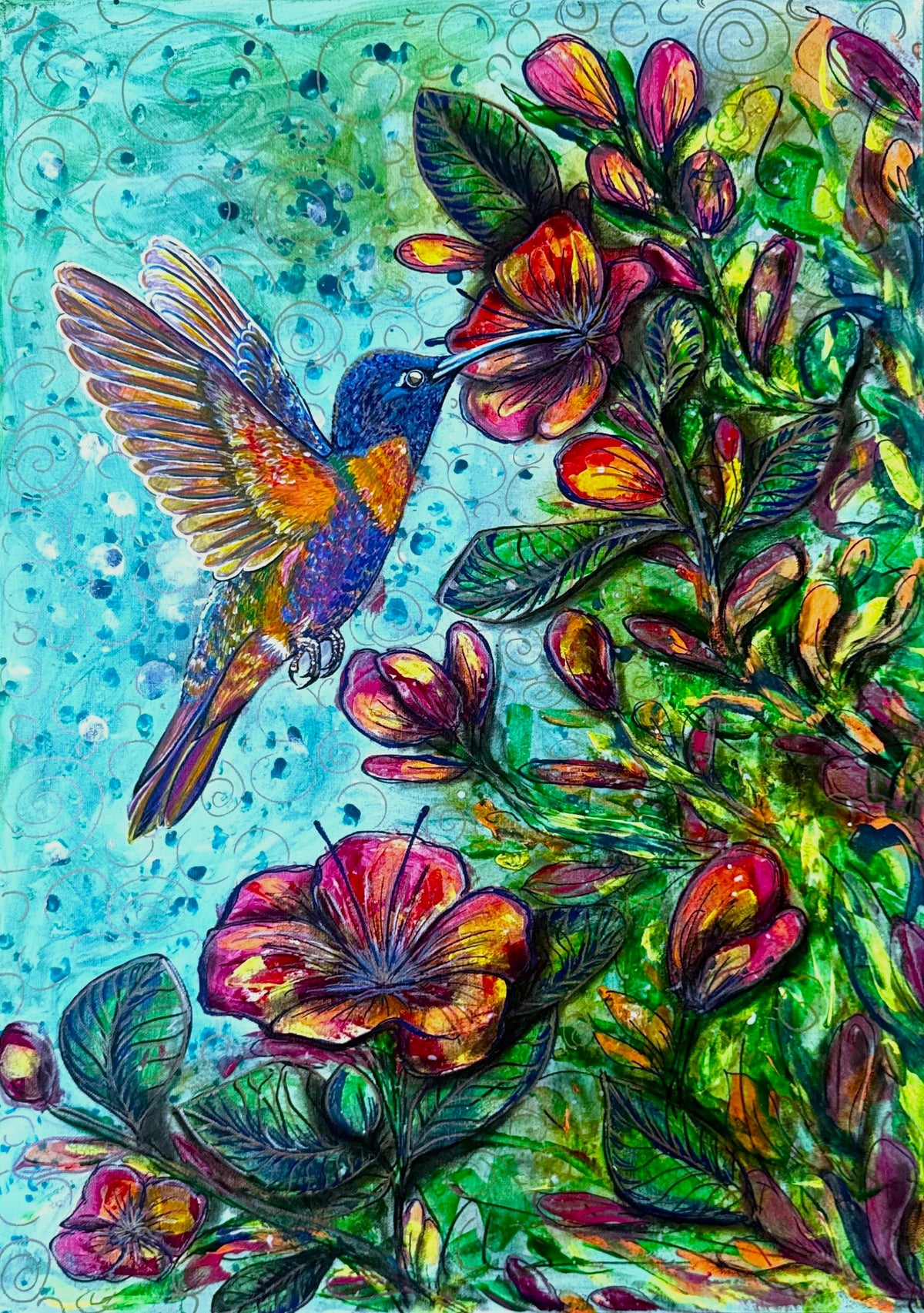 Original Acrylic Painting – Nectar. Canvas, 50x70