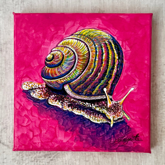 colorofoc-helix-snail-painting-original-acrylic-on-canvas-ingrida-tautkute-artwork-pink-neon-colorful-psychedelic-ingridaart