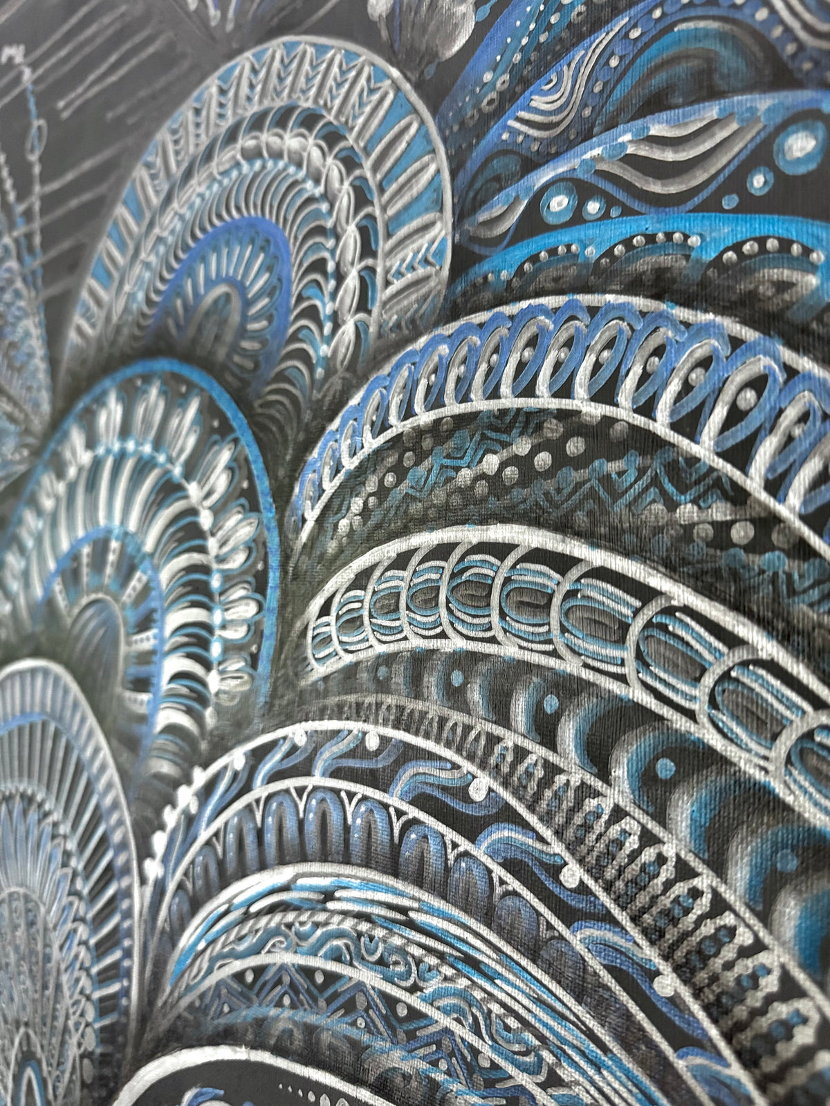 Original Acrylic Painting – Whispers of the Silver Sea, Canvas 80x60