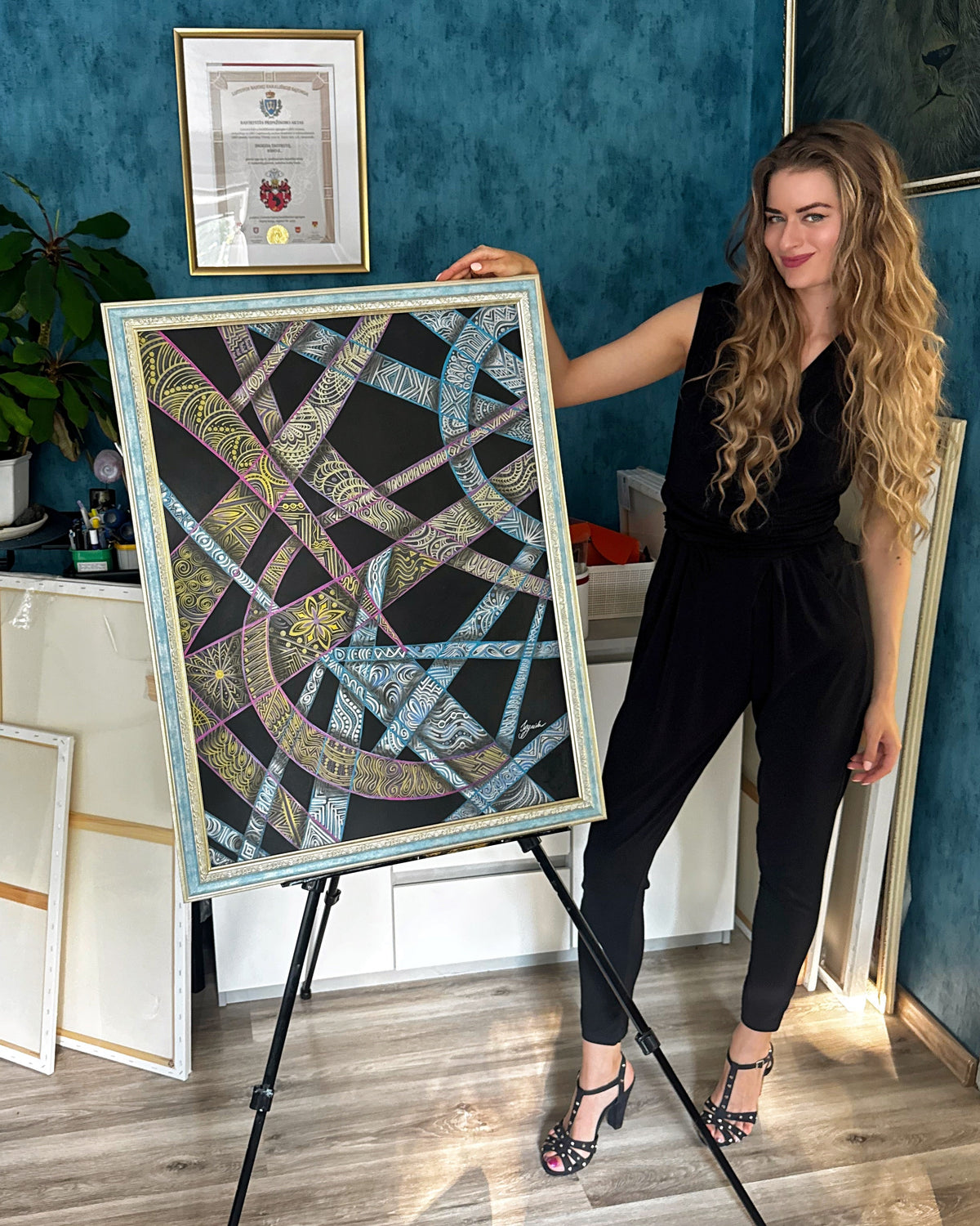 Original Acrylic Painting – Royal Line, Canvas 80x60