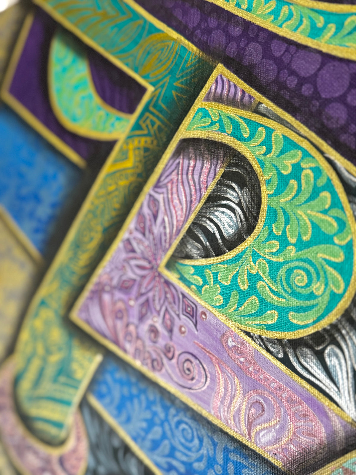 Original Acrylic Painting – Serpent's Maze, Canvas 100x50