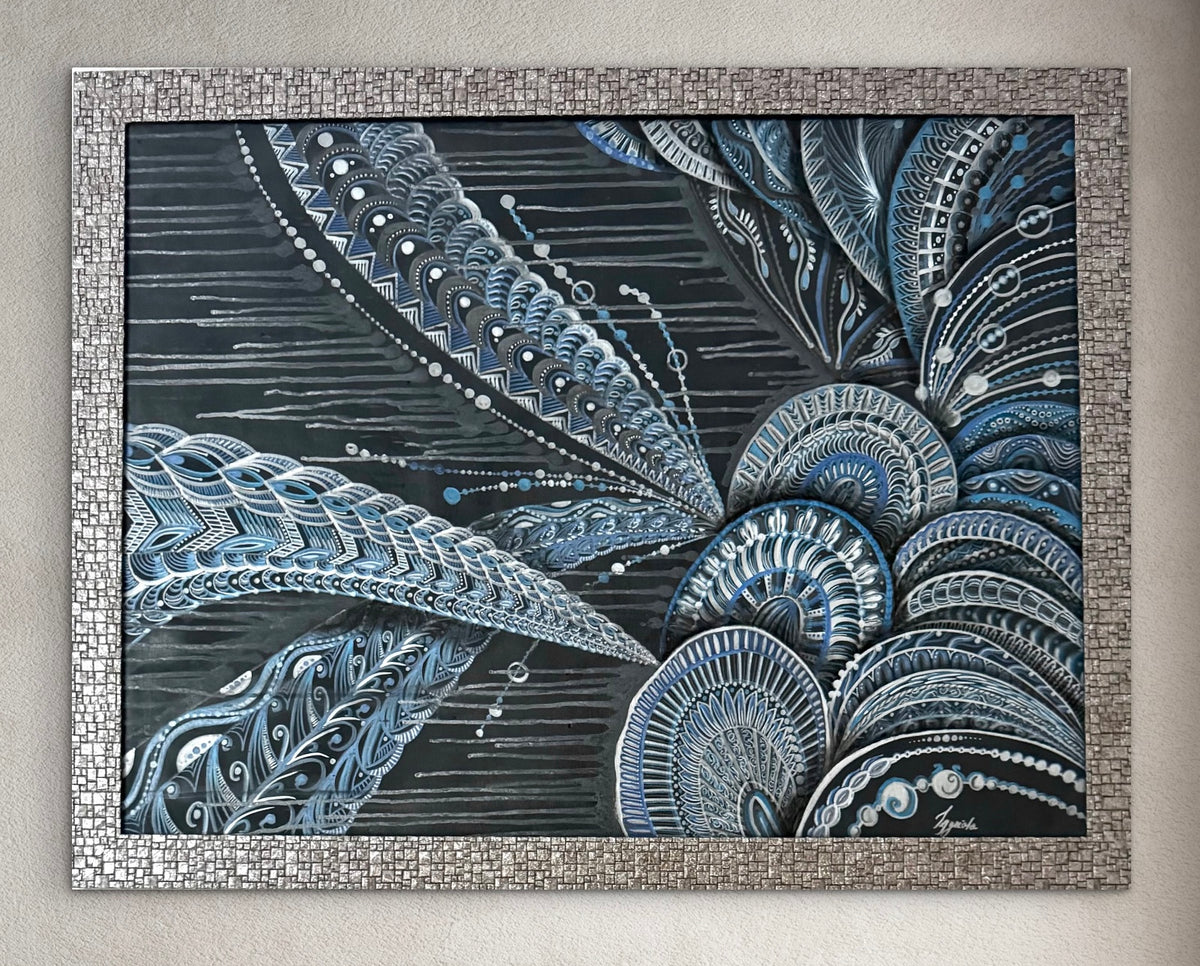 Original Acrylic Painting – Whispers of the Silver Sea, Canvas 80x60