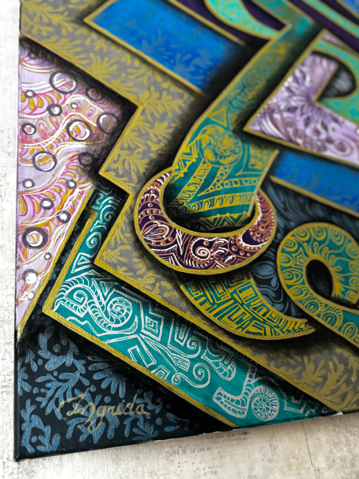 Original Acrylic Painting – Serpent's Maze, Canvas 100x50