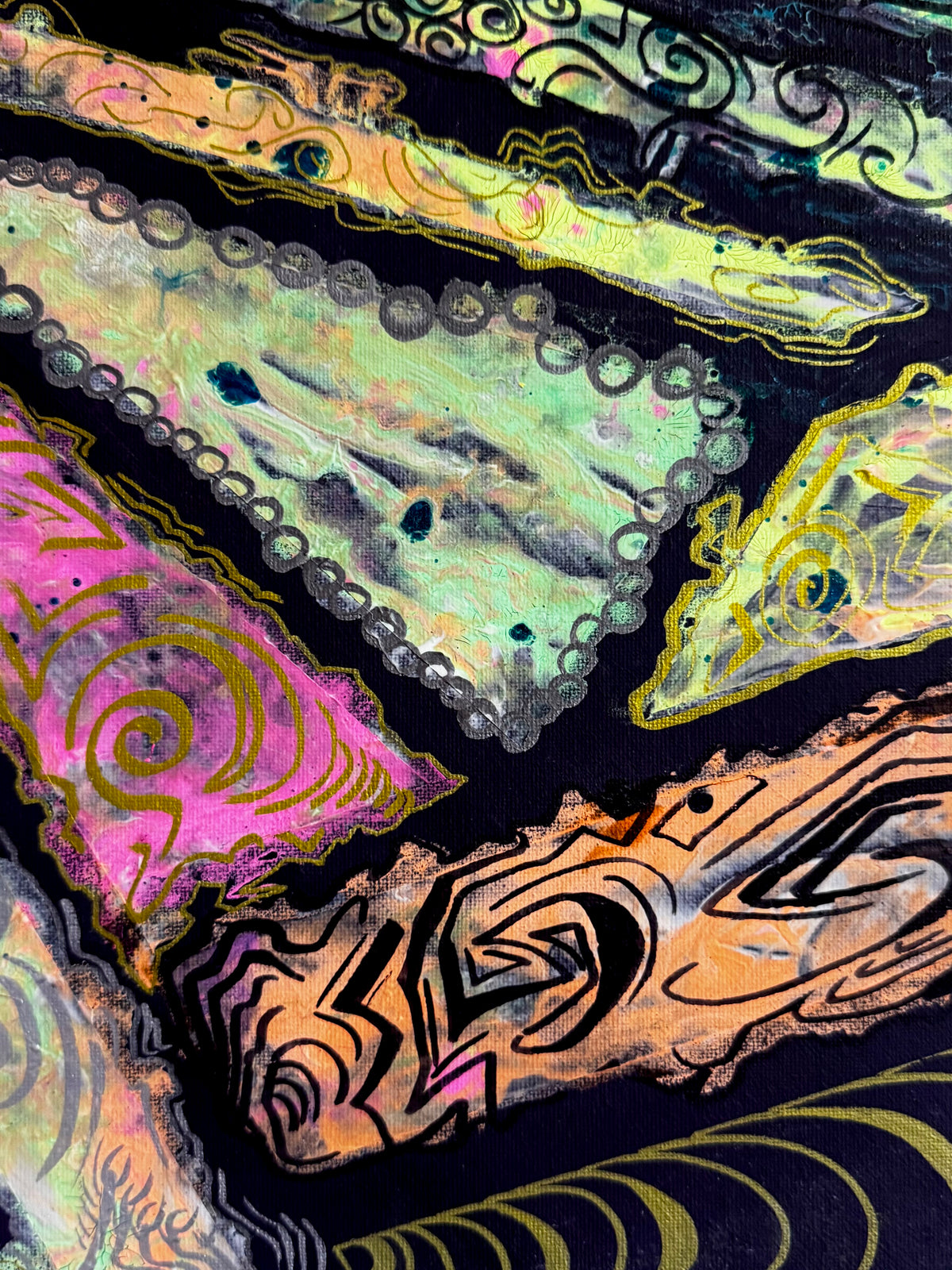 Original Acrylic Painting – Chaos and Harmony Neon Dreams, Canvas 80x60