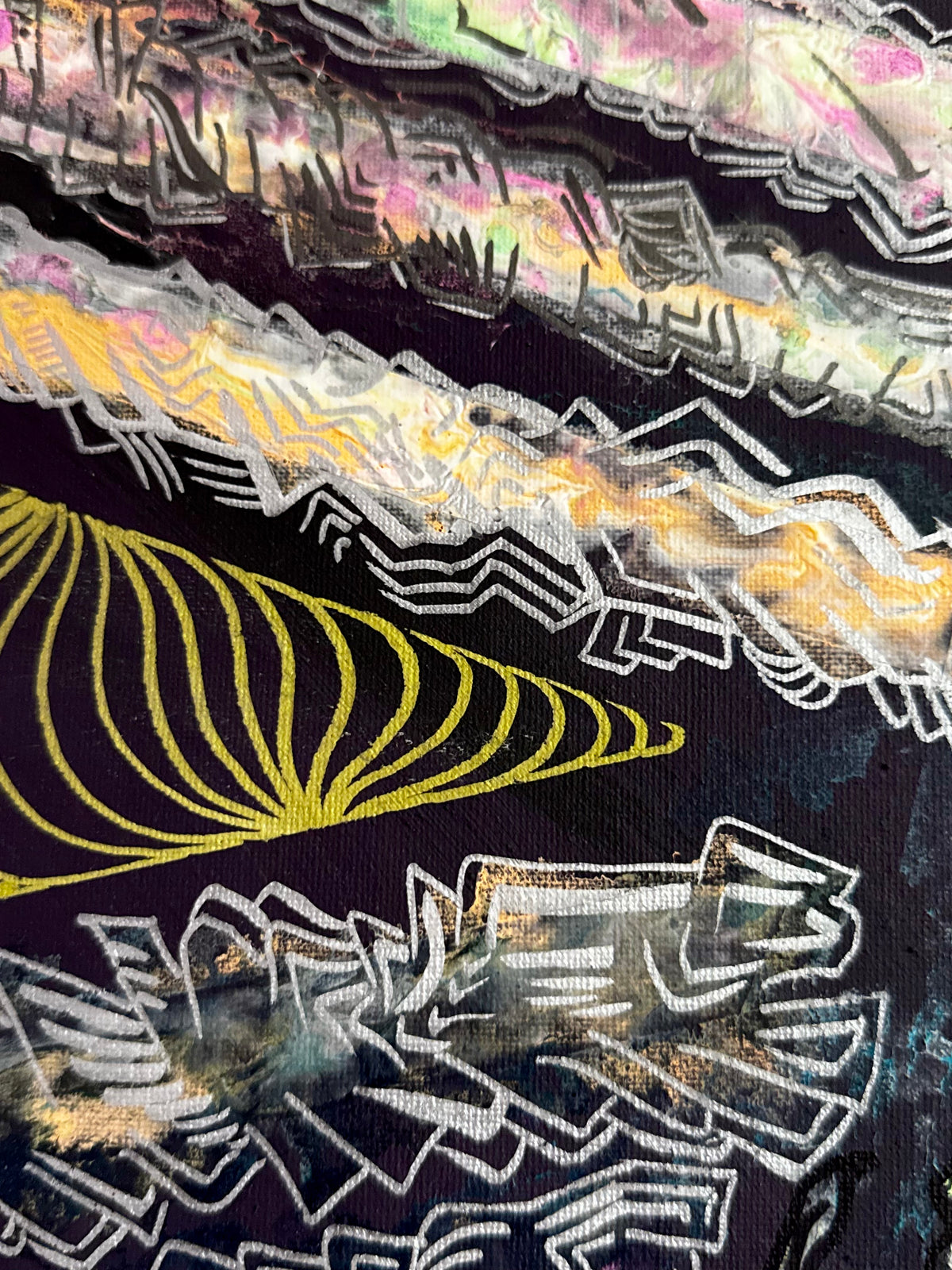 Original Acrylic Painting – Chaos and Harmony Neon Dreams, Canvas 80x60