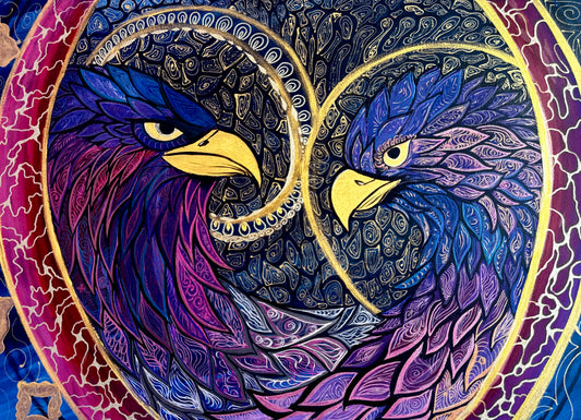 Original Acrylic Painting – Two Souls, One Melody, Canvas 100x50