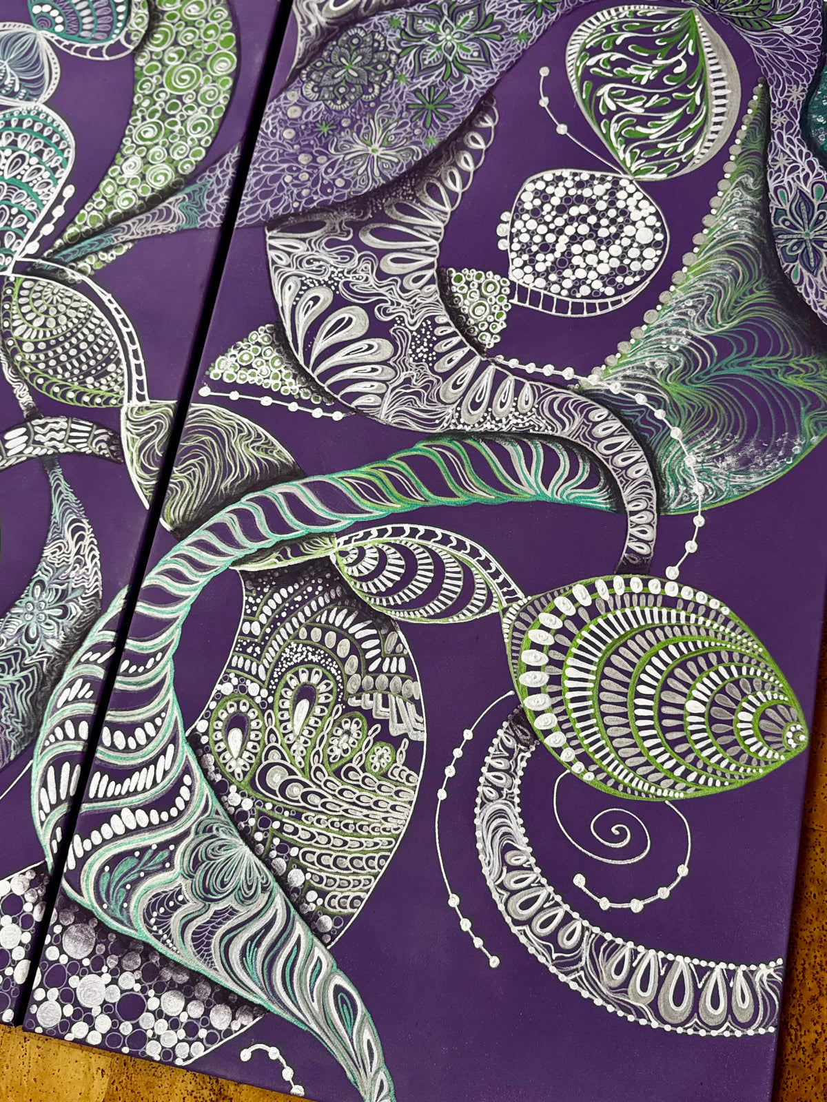 Original Acrylic Painting – A Dance with Time, Diptych 100x50 cm x2