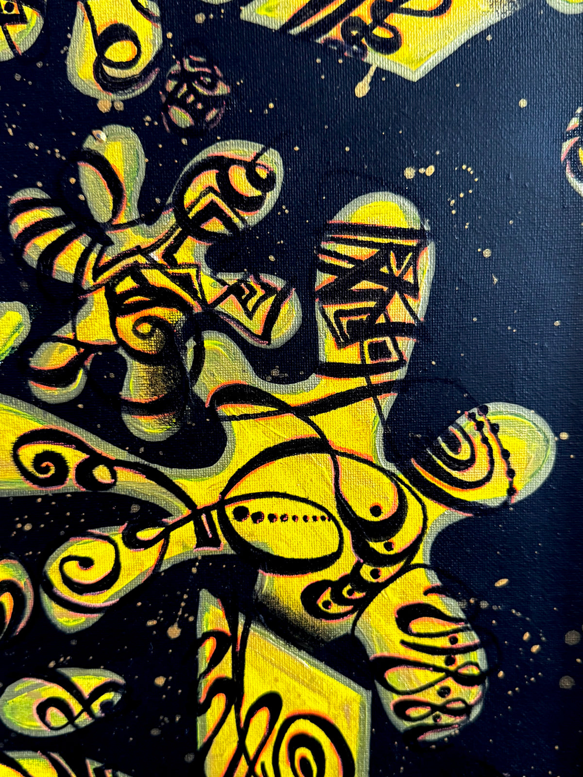 Original Acrylic Painting – Amoeba in Stars, Canvas 80x60