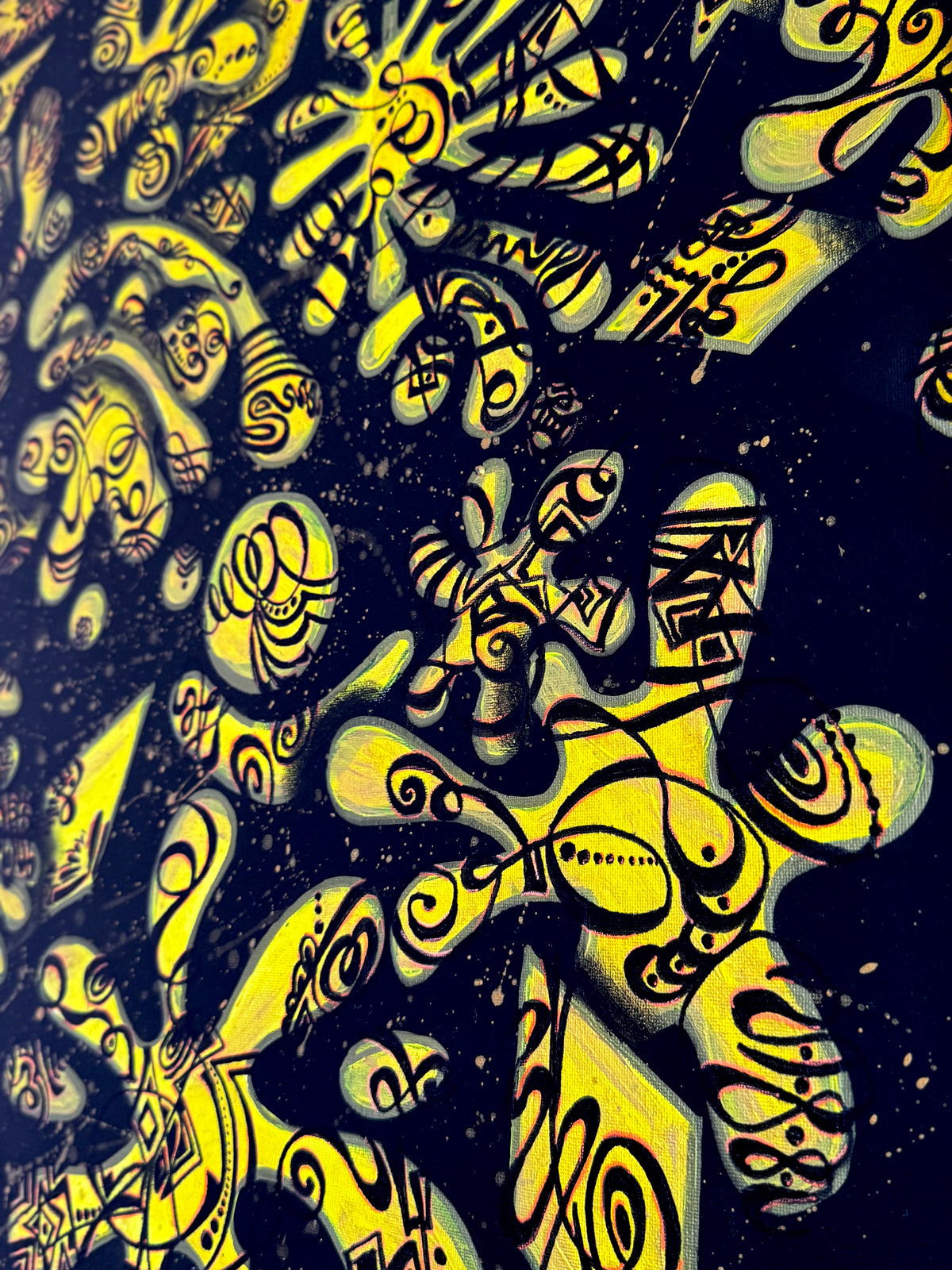 Original Acrylic Painting – Amoeba in Stars, Canvas 80x60