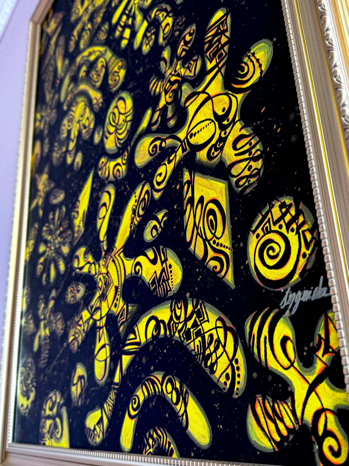 Original Acrylic Painting – Amoeba in Stars, Canvas 80x60