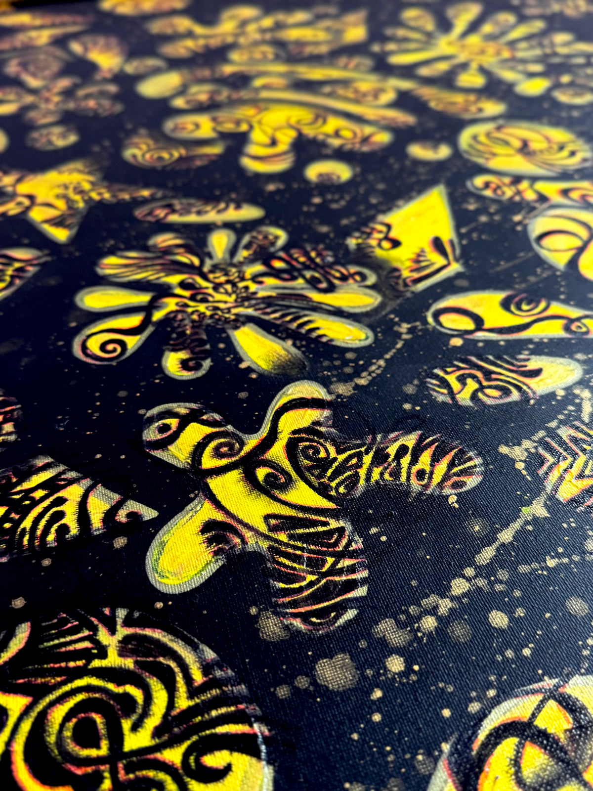 Original Acrylic Painting – Amoeba in Stars, Canvas 80x60