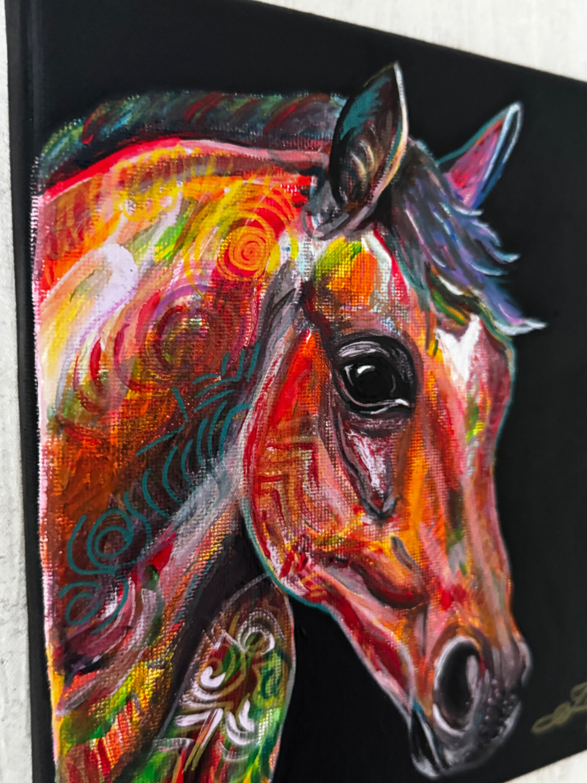 the-painted-horse-ainting-by-ingrida-tautkute-artwork-acrylic-on-canvas-close-up-details-symbols-fengshui-